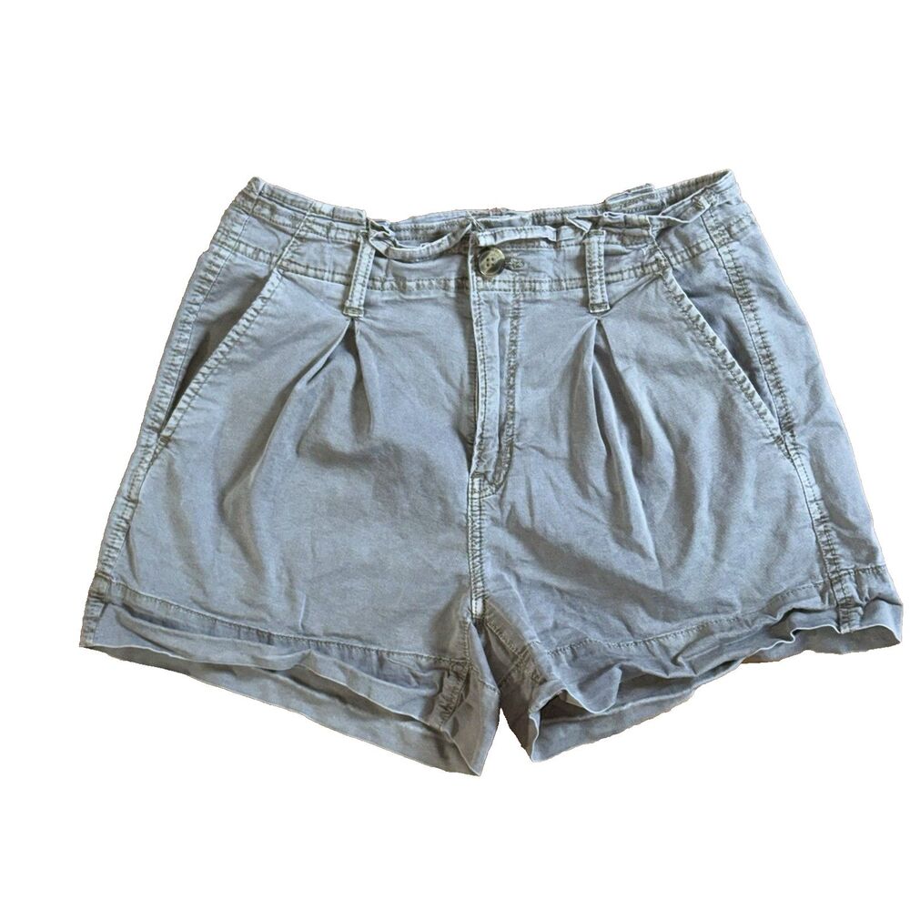 American Eagle High-Waisted Pleated Paperbag Denim Shorts Gray Size 4